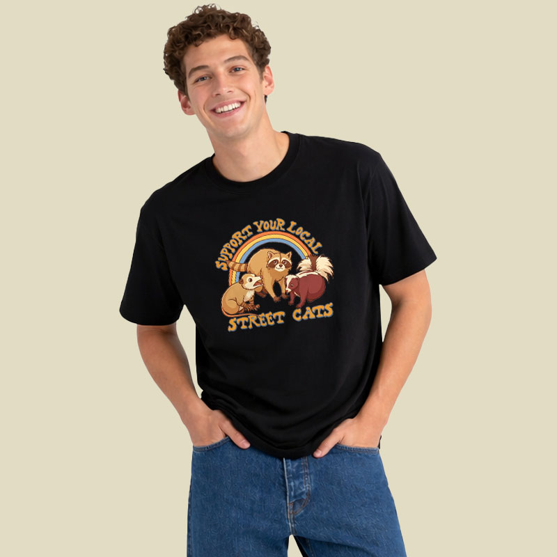 Support Your Local Street Cats Playful T-Shirt