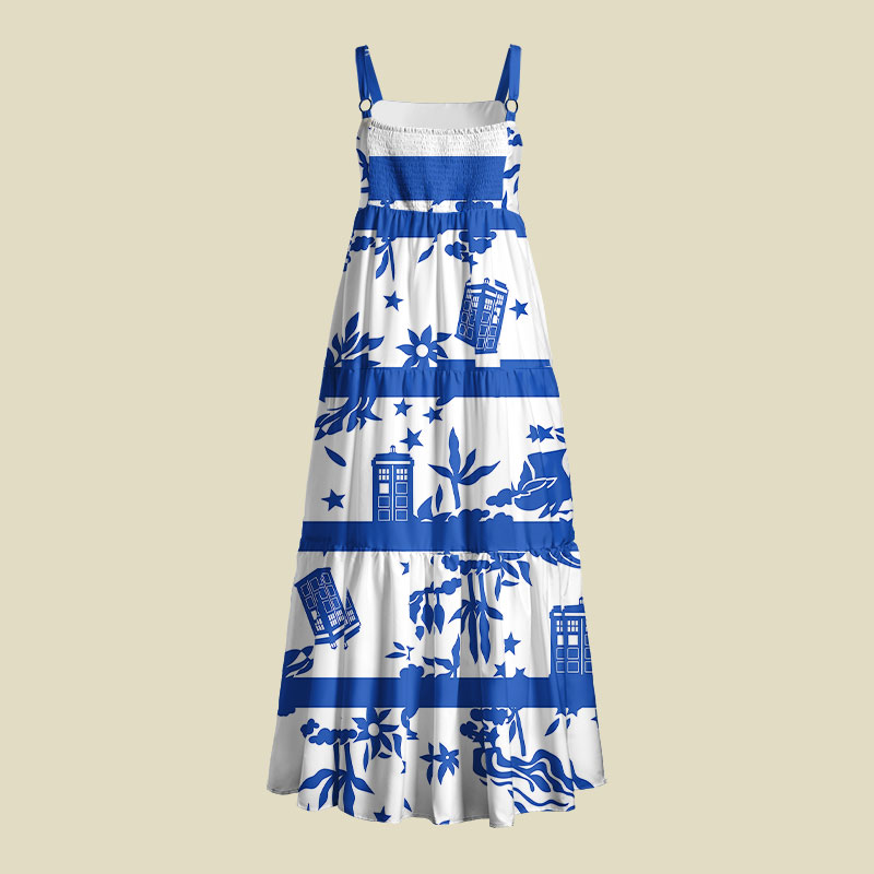 Blue Willow Tardis Doctor Who Playful Maxi Dress