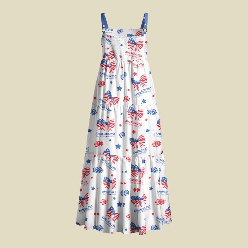 America 250 Patriotic Playful Maxi Dress