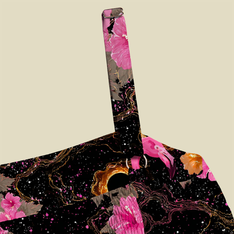 Cosmic Flamingo Playful Maxi Dress
