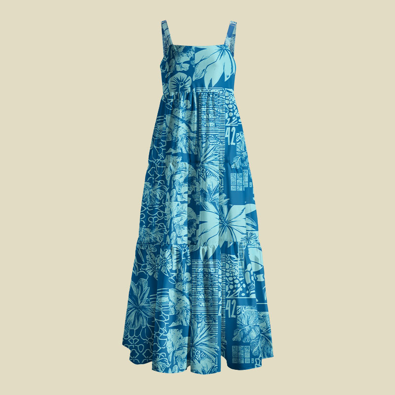 Don't Panic Blue Playful Maxi Dress
