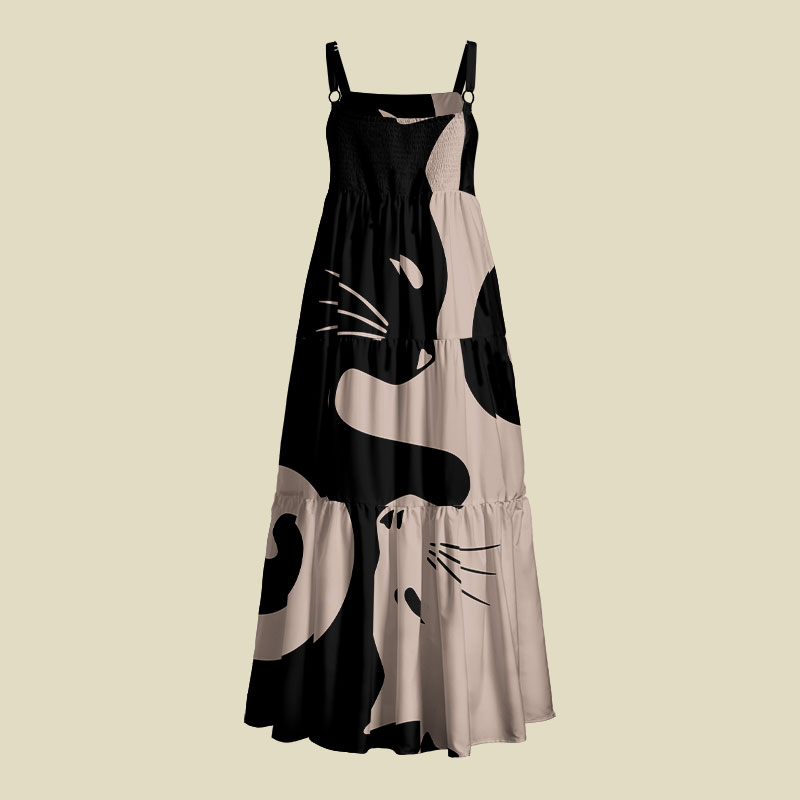 Cats Rule Playful Maxi Dress