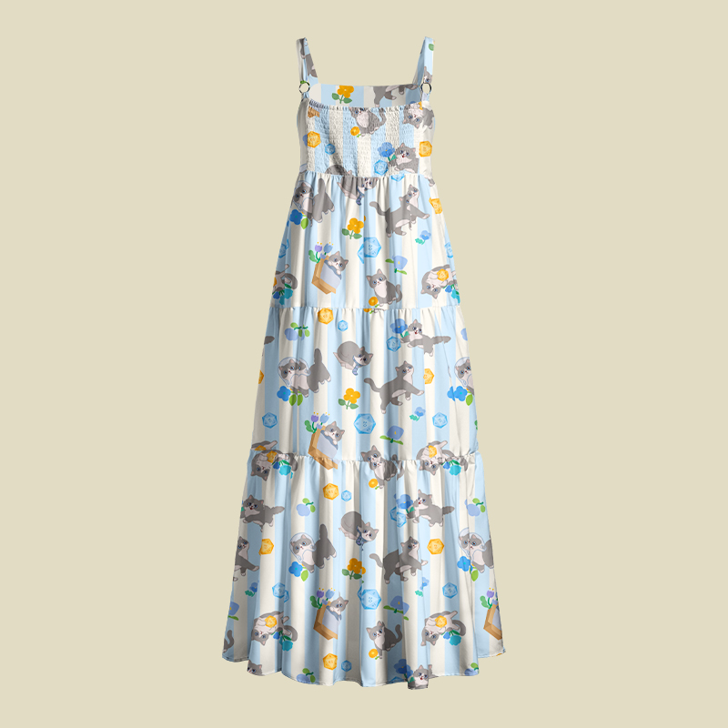 DND Cat Playful Maxi Dress