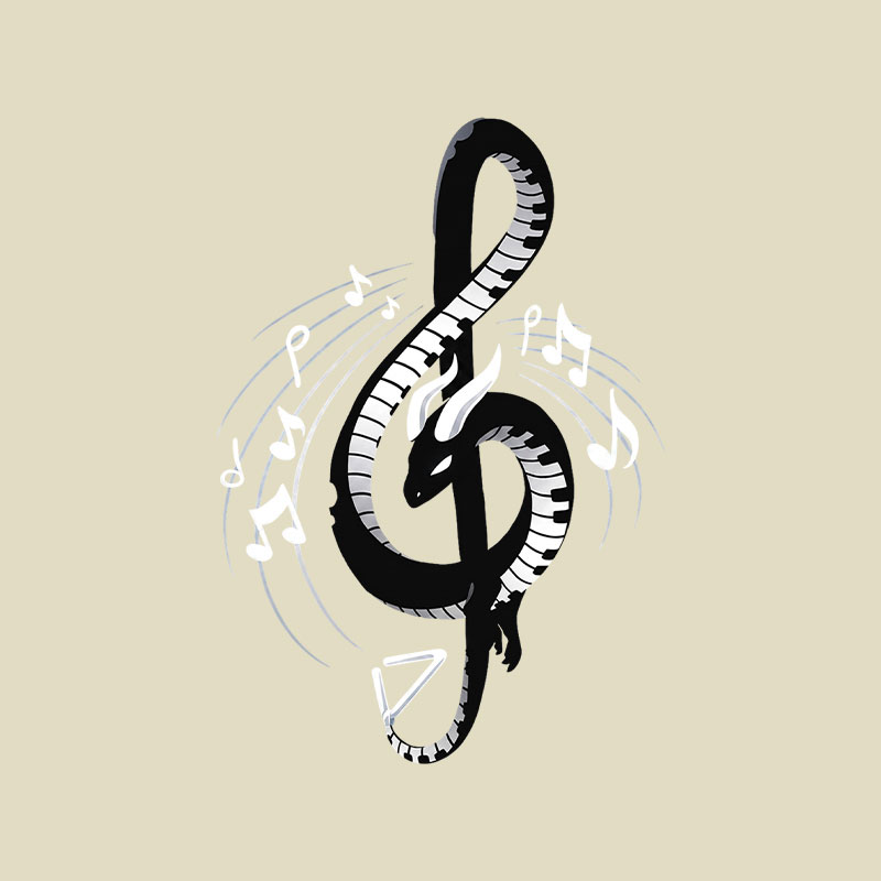Musical Dragon Playful T-Shirt