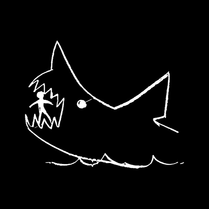 Simple Shark Drawing Playful T-Shirt