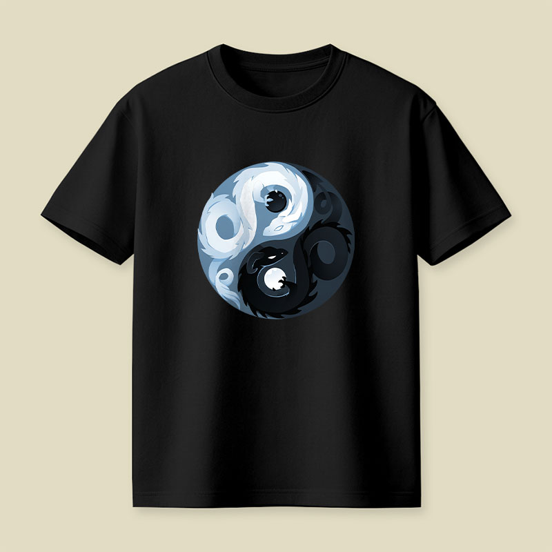 Yin And Yang Dragons Playful T-Shirt