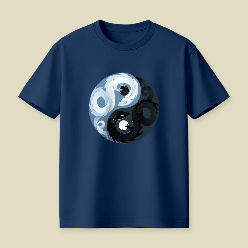 Yin And Yang Dragons Playful T-Shirt