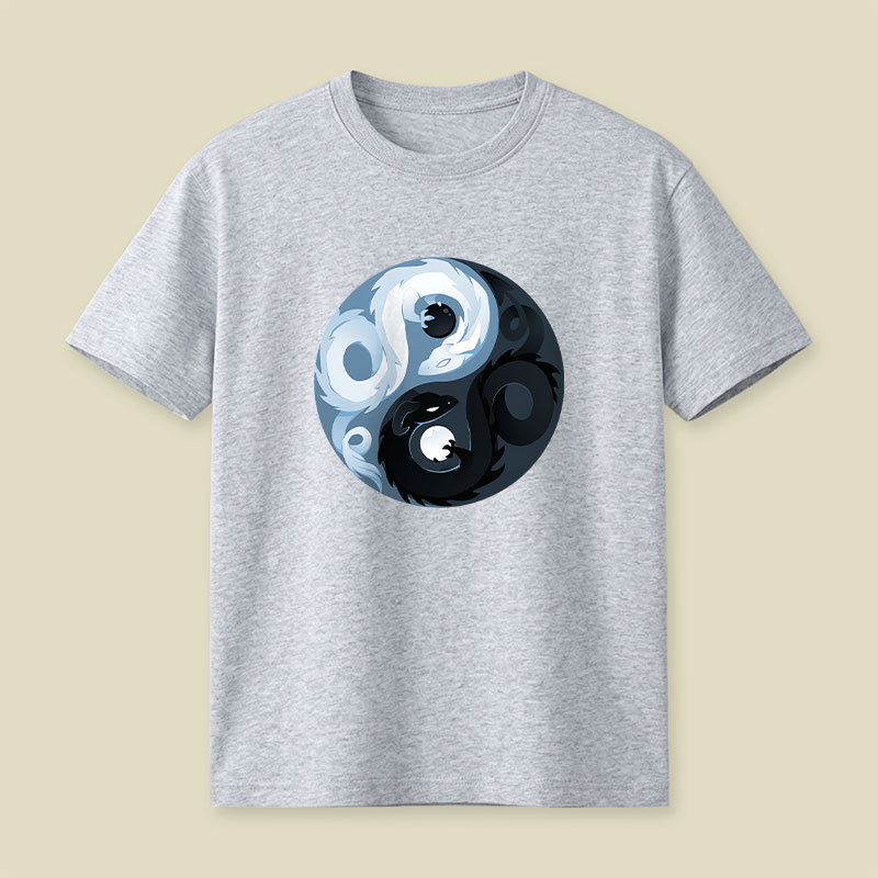 Yin And Yang Dragons Playful T-Shirt