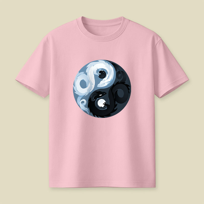 Yin And Yang Dragons Playful T-Shirt