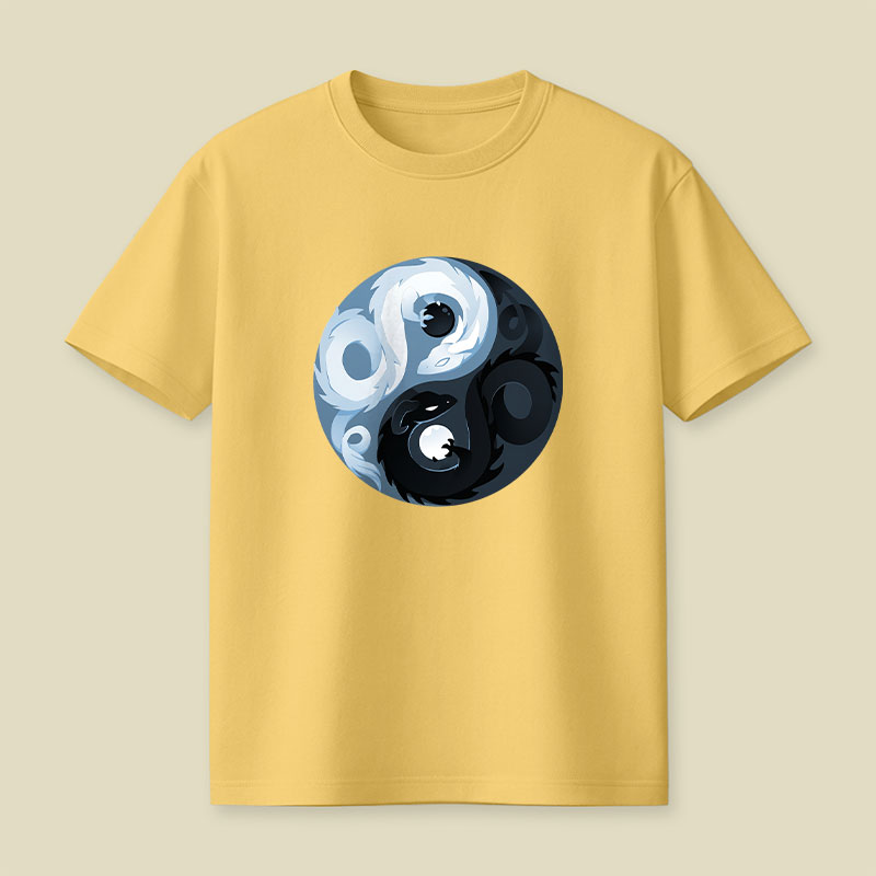 Yin And Yang Dragons Playful T-Shirt