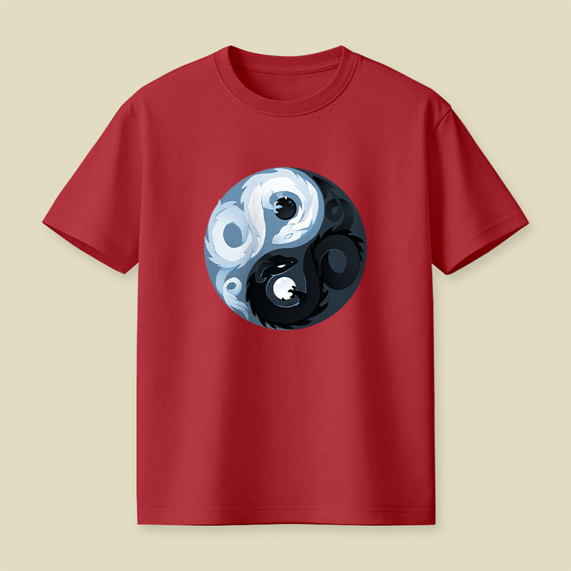 Yin And Yang Dragons Playful T-Shirt