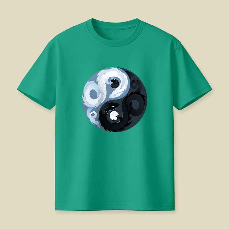 Yin And Yang Dragons Playful T-Shirt