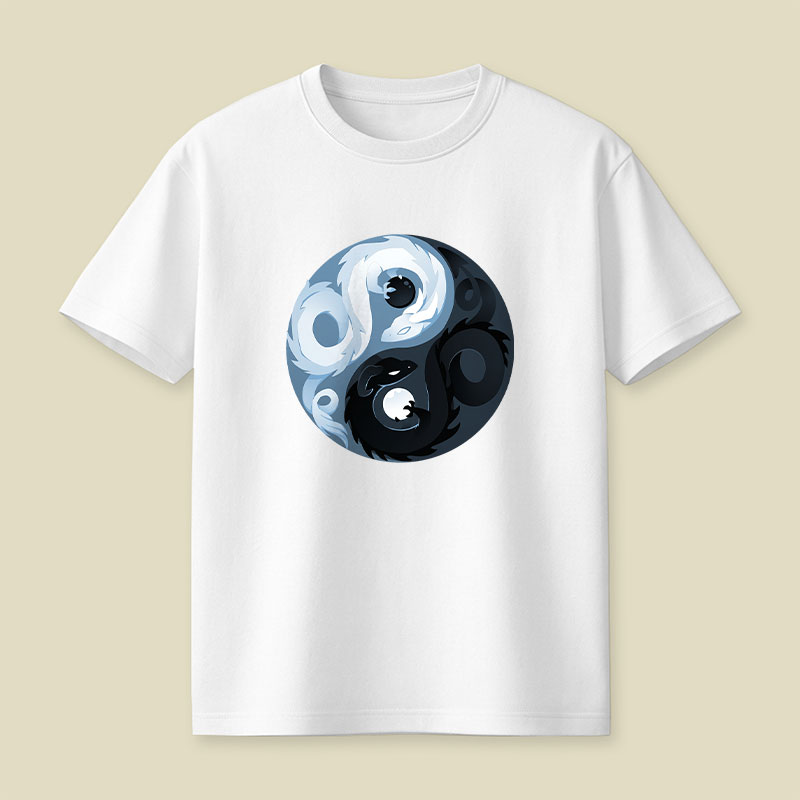 Yin And Yang Dragons Playful T-Shirt