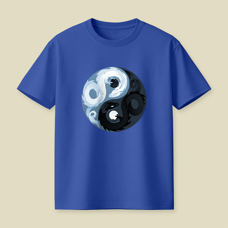 Yin And Yang Dragons Playful T-Shirt