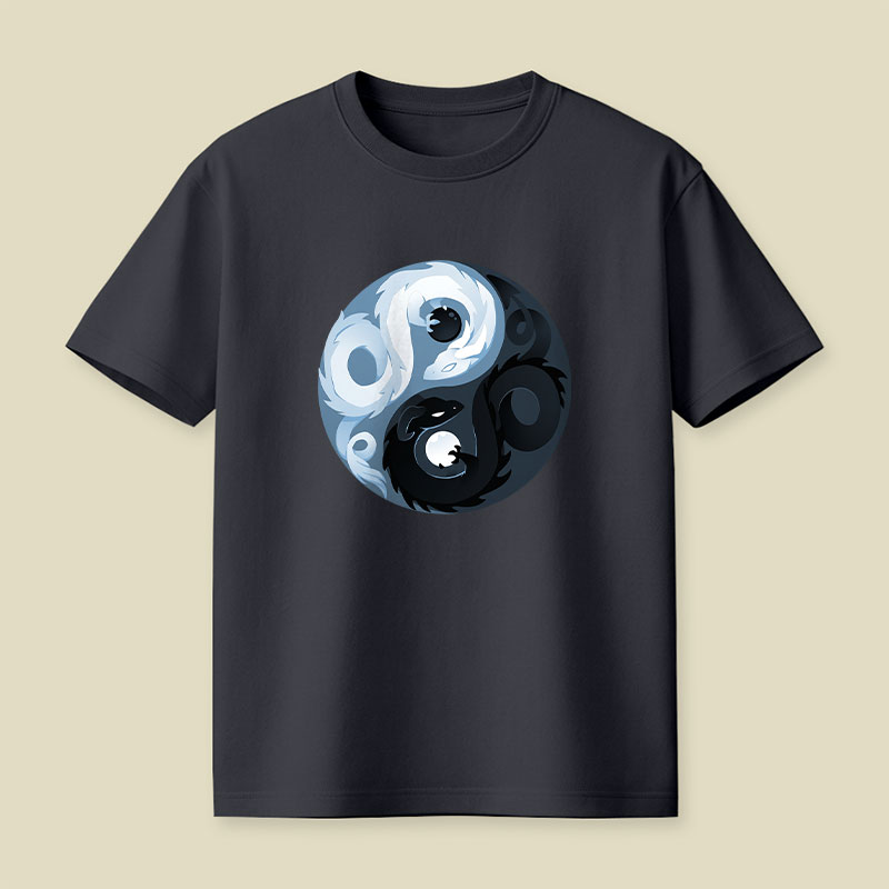 Yin And Yang Dragons Playful T-Shirt