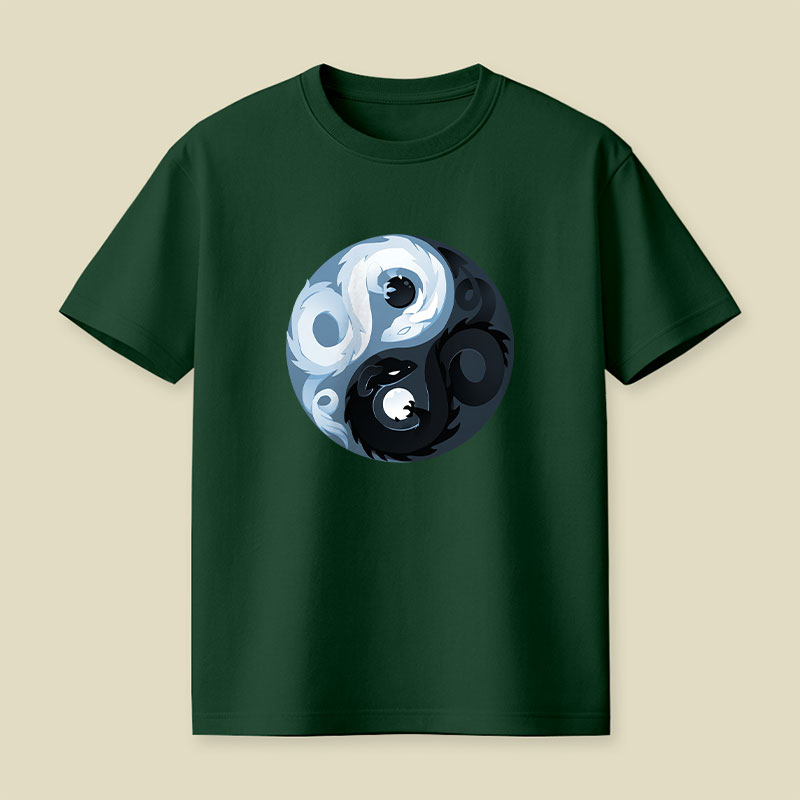 Yin And Yang Dragons Playful T-Shirt
