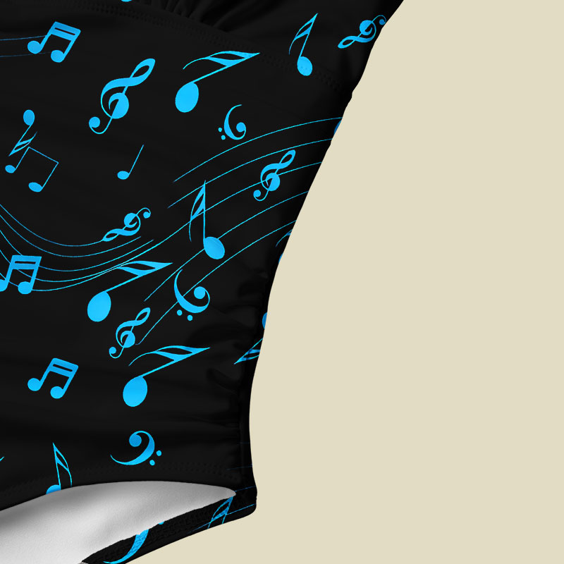 Music Tummy Control One Piece Swimsuit