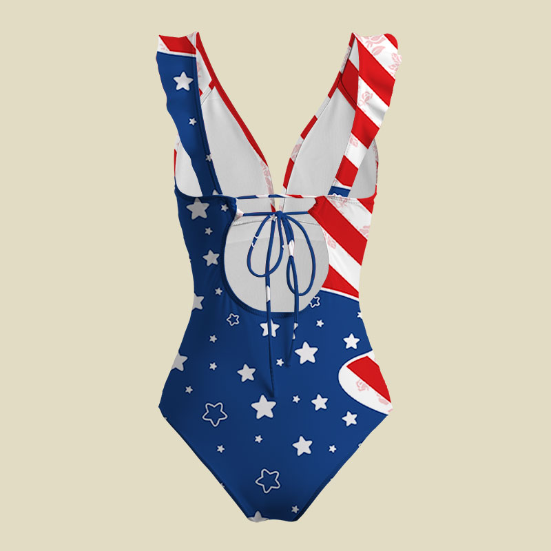 America 250 Patriotic V-Neck One Piece Swimsuit