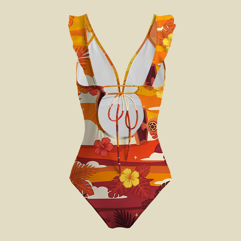 Ride Of The Tie Fighters V-Neck One Piece Swimsuit