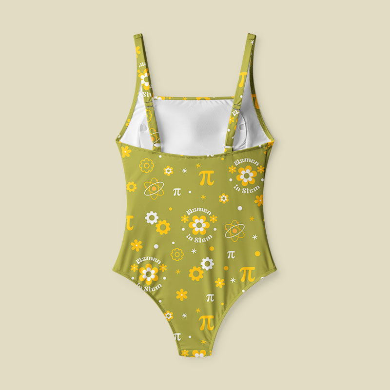 Women in Stem Tummy Control One Piece Swimsuit