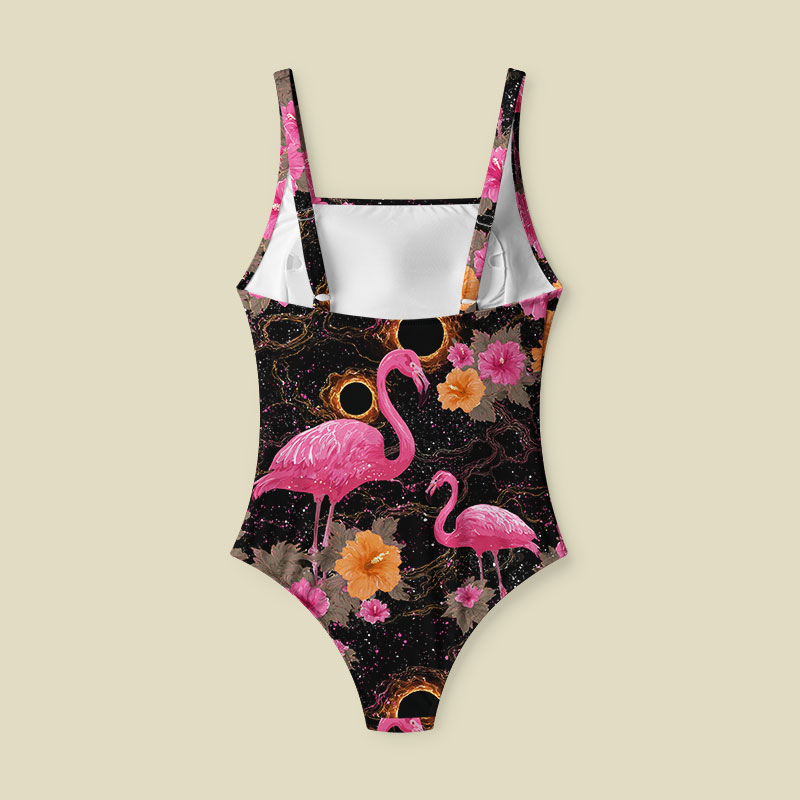 Cosmic Flamingo Tummy Control One Piece Swimsuit