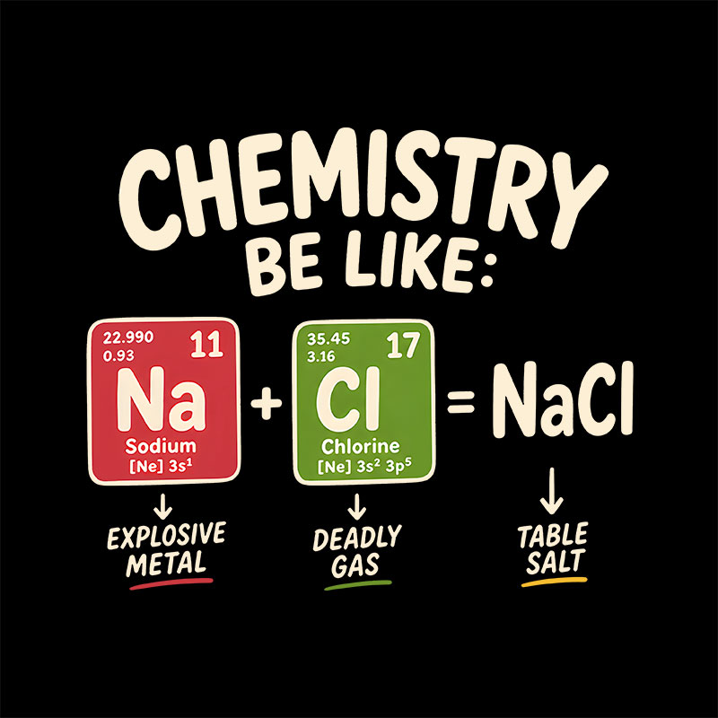 Chemistry Be Like Explosive Gas To Salt Geek Baby Tee