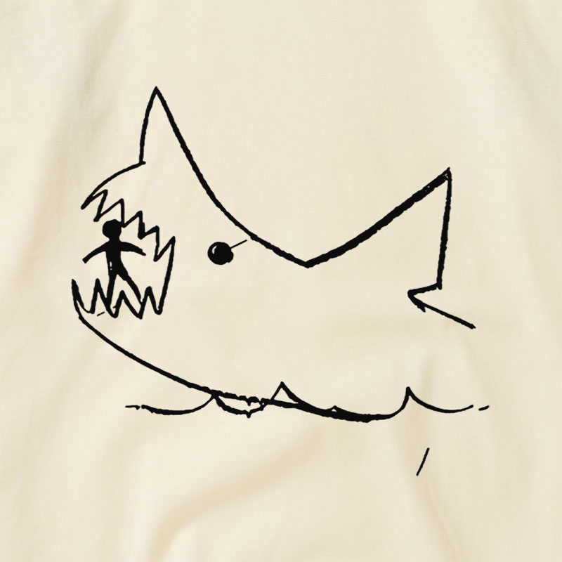 Simple Shark Drawing Raglan T-shirt