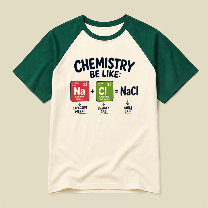 Chemistry Be Like Explosive Gas To Salt Raglan T-shirt