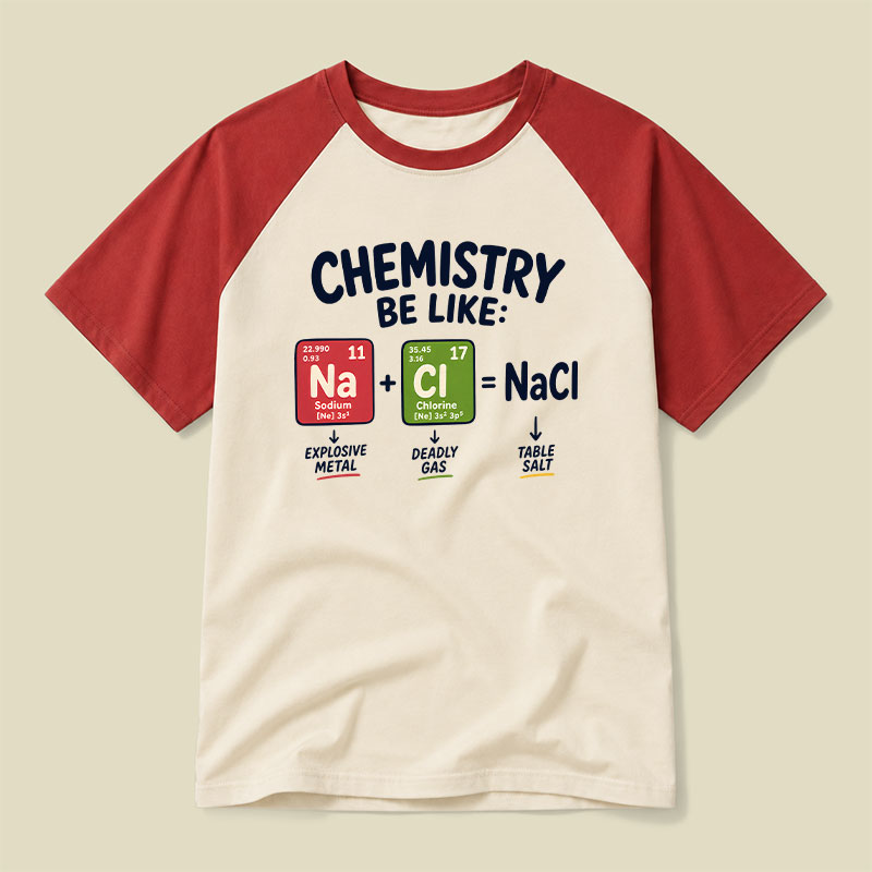 Chemistry Be Like Explosive Gas To Salt Raglan T-shirt