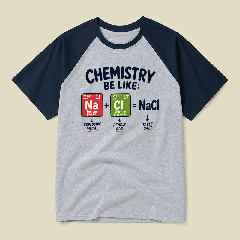 Chemistry Be Like Explosive Gas To Salt Raglan T-shirt