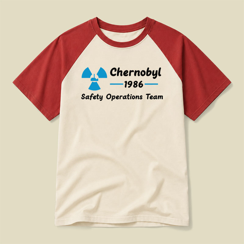 Chernobyl Safety Operations Team 1986 Raglan T-shirt