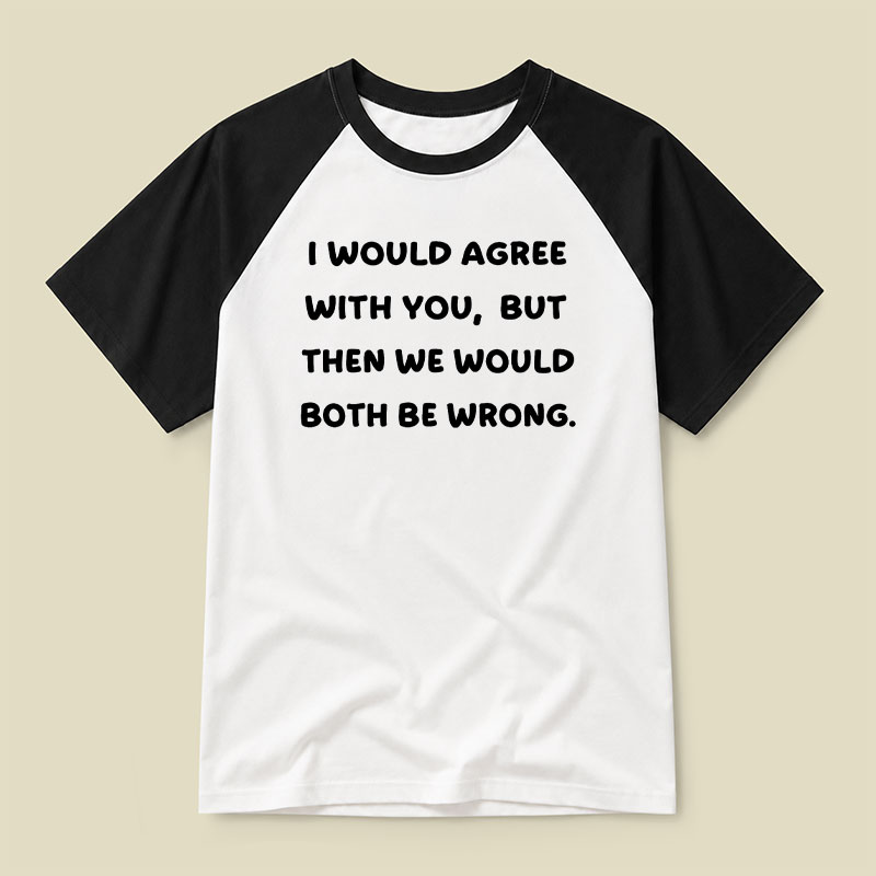 I Would Agree With You But We Both Be Wrong Raglan T-shirt