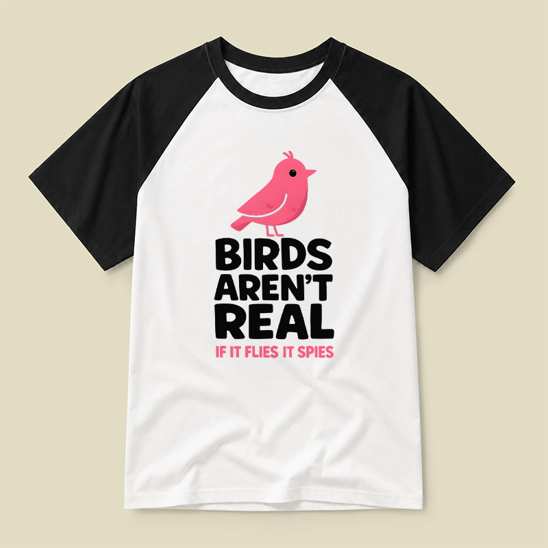 Vintage Birds Arent Real Raglan T-shirt