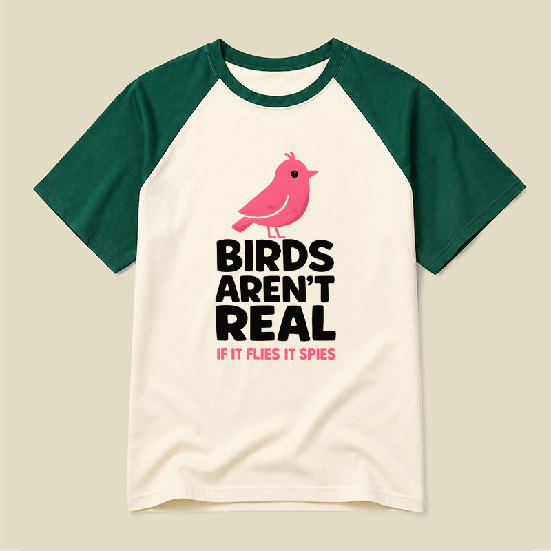 Vintage Birds Arent Real Raglan T-shirt
