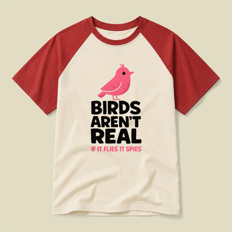 Vintage Birds Arent Real Raglan T-shirt