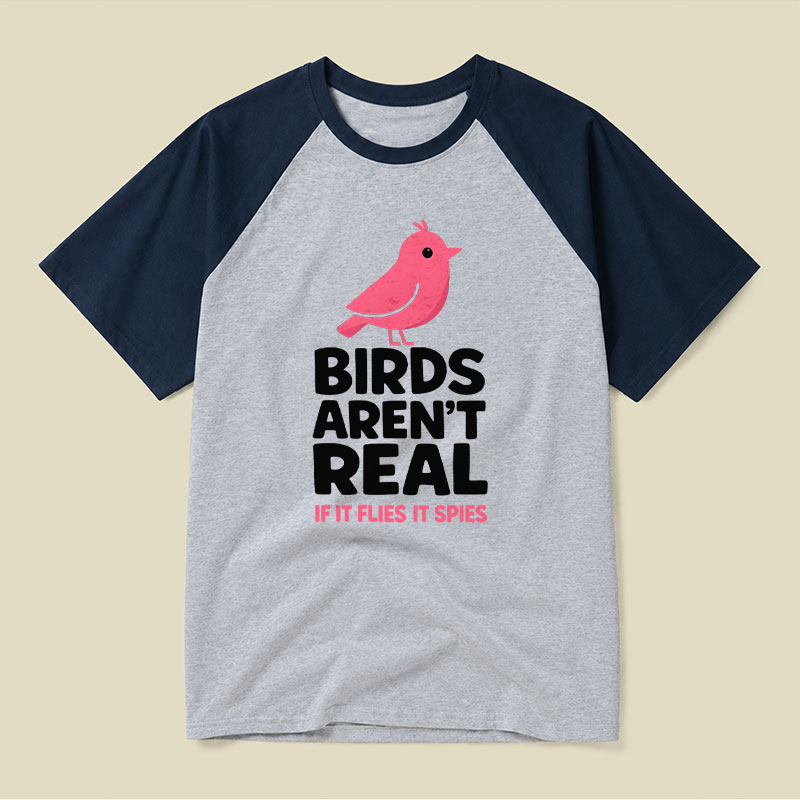 Vintage Birds Arent Real Raglan T-shirt