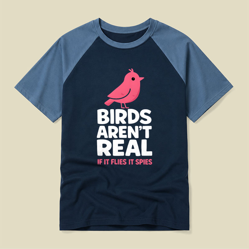Vintage Birds Arent Real Raglan T-shirt