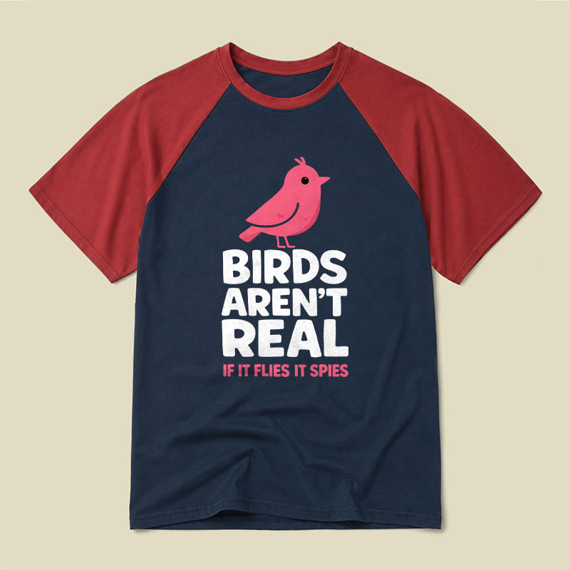 Vintage Birds Arent Real Raglan T-shirt