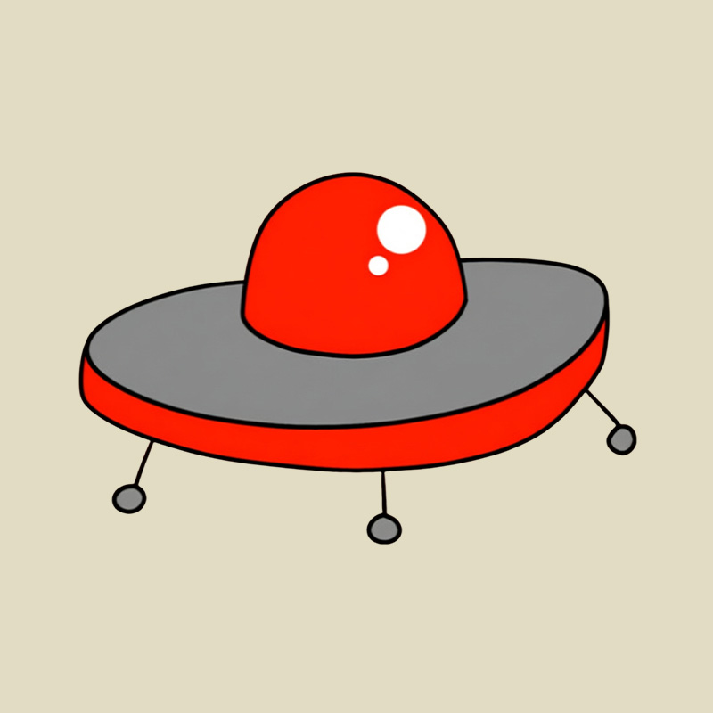 Red UFO Playful T-Shirt