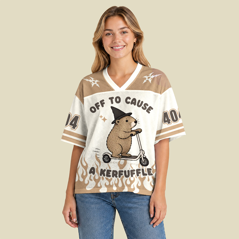 Off To Cause A Kerfuffle Playful Mesh Jersey