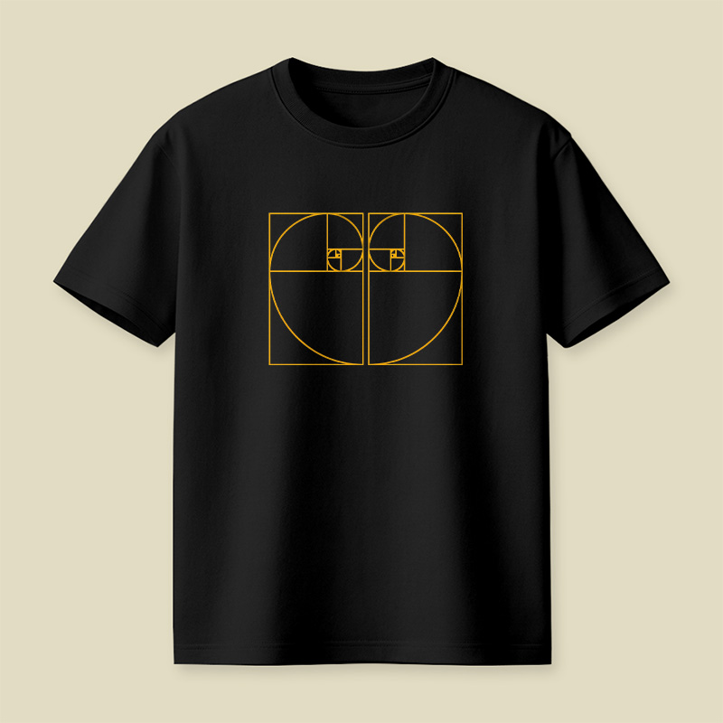 Golden Heart Made up of The Golden Ratio Fibonacci Spiral Playful T-Shirt