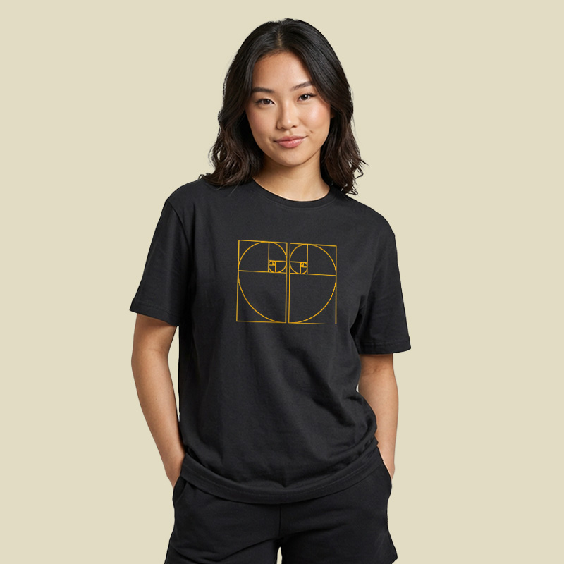 Golden Heart Made up of The Golden Ratio Fibonacci Spiral Playful T-Shirt