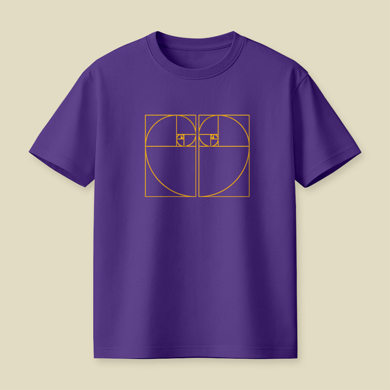 Golden Heart Made up of The Golden Ratio Fibonacci Spiral Playful T-Shirt