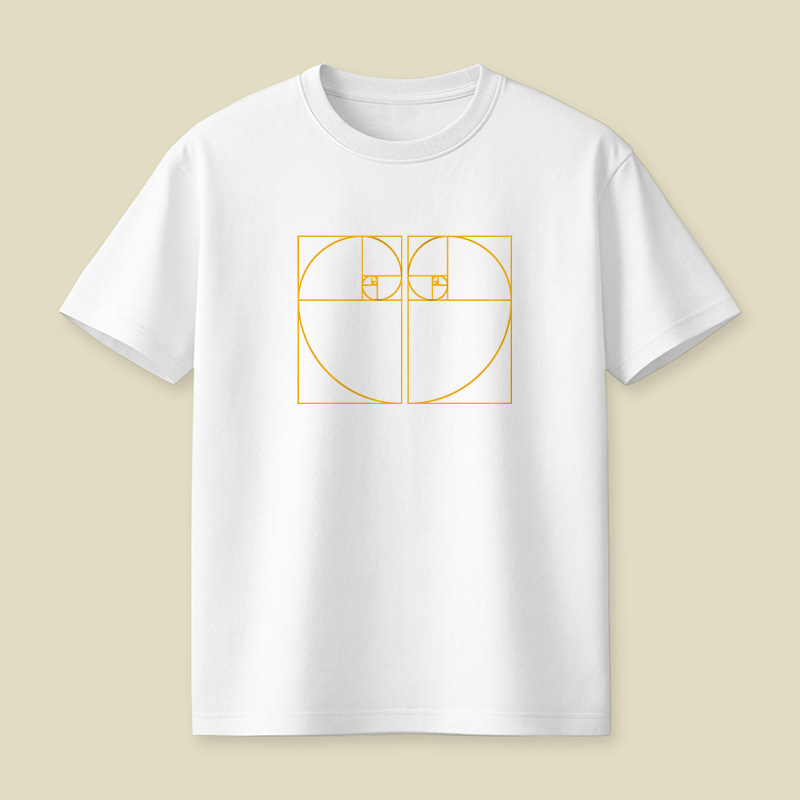 Golden Heart Made up of The Golden Ratio Fibonacci Spiral Playful T-Shirt