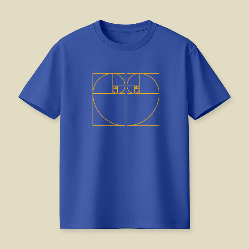 Golden Heart Made up of The Golden Ratio Fibonacci Spiral Playful T-Shirt