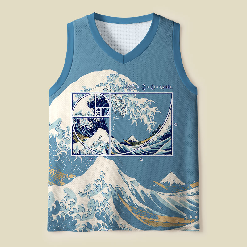 Fibonacci Great Wave Mesh Tank Top