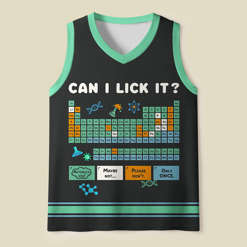 Can I Lick It Periodic Table Blue Mesh Tank Top