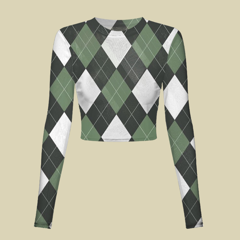 Ivy Green Slim Fit Mesh Top