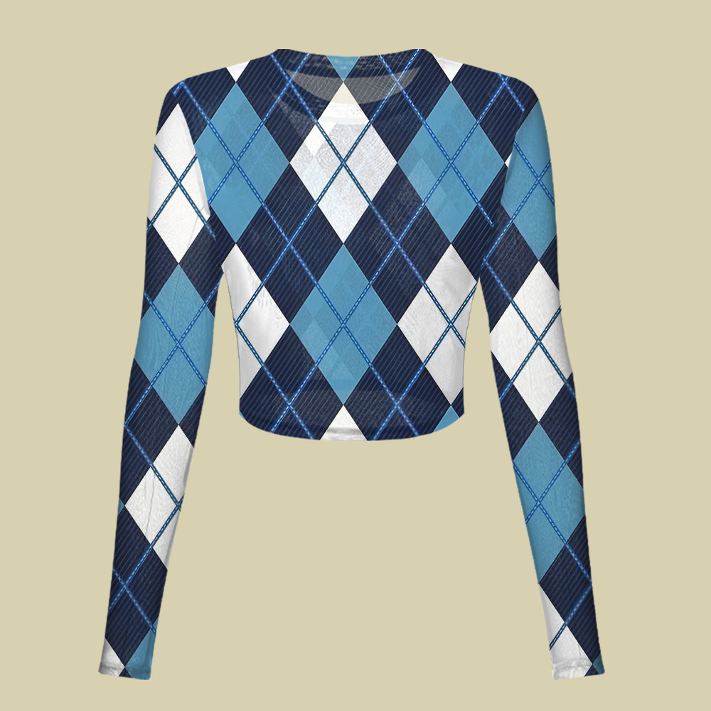 Ivy Navy Slim Fit Mesh Top