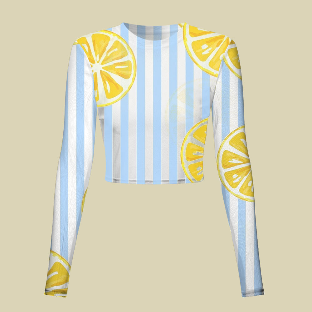 Summer Lemon Slim Fit Mesh Top